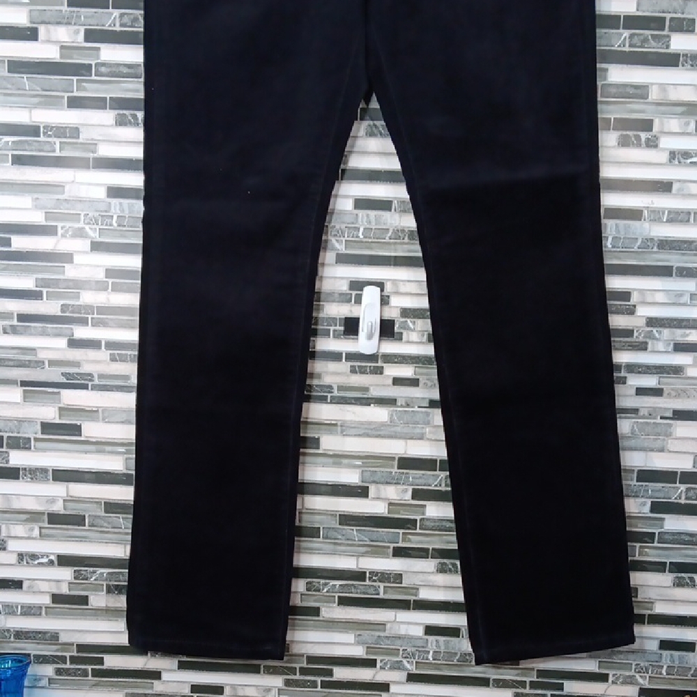 St. John's Bay Womens 10 Mid Rise Black Corduroy Slim Straight Pants Academia - Picture 4 of 13